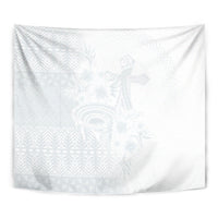 Tonga Ngatu Kupesi White Sunday Fakame Tapestry Koe Otua Mo Tonga Ko Hoku Tofia LT7 - Polynesian Pride
