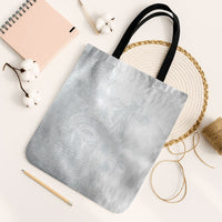 Tonga Ngatu Kupesi White Sunday Fakame Tote Bag Koe Otua Mo Tonga Ko Hoku Tofia LT7 Black Strap One Size White - Polynesian Pride