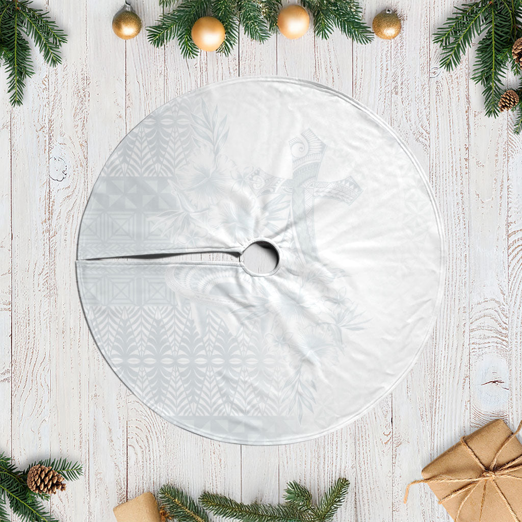 Tonga Ngatu Kupesi White Sunday Fakame Tree Skirt Koe Otua Mo Tonga Ko Hoku Tofia LT7 Casual White - Polynesian Pride