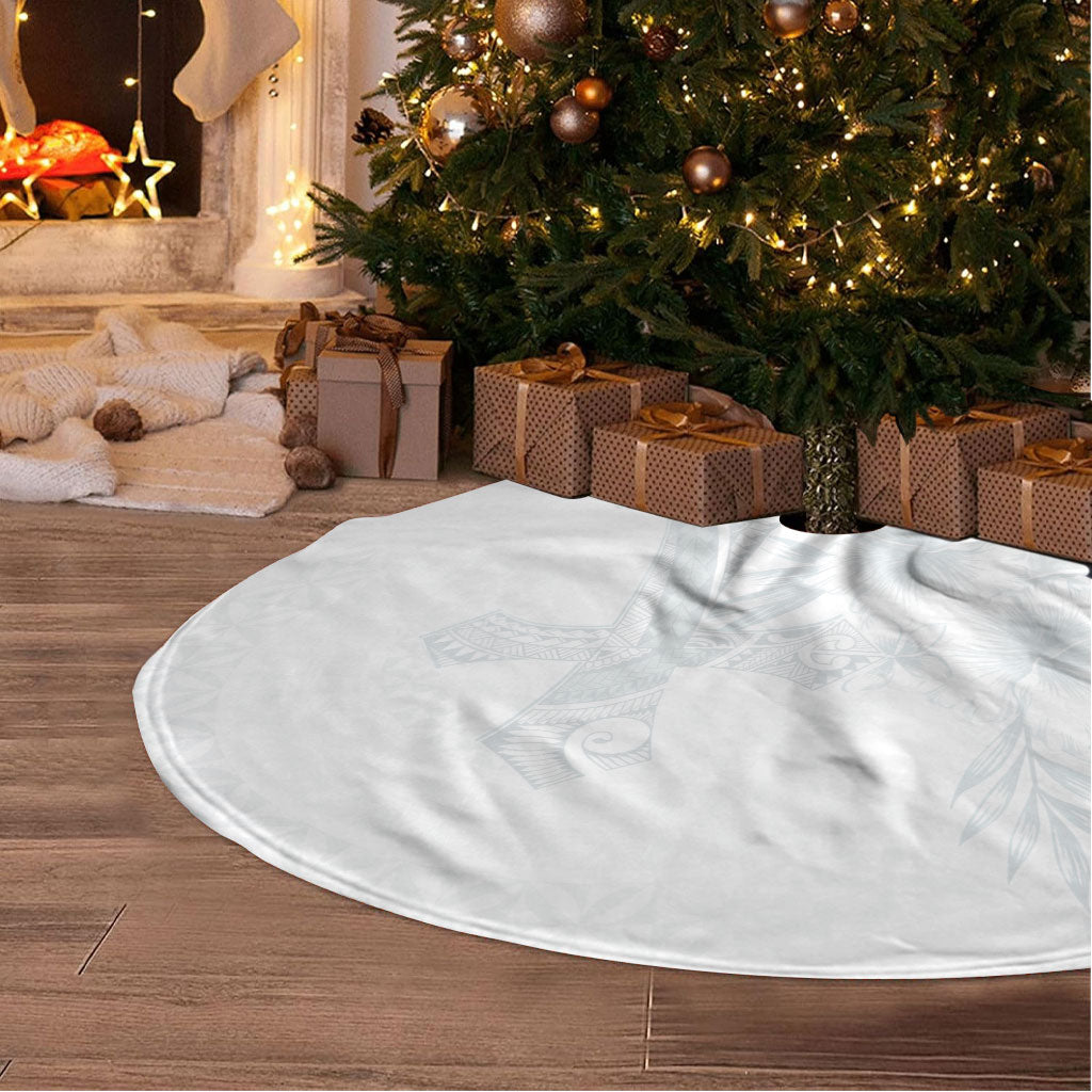 Tonga Ngatu Kupesi White Sunday Fakame Tree Skirt Koe Otua Mo Tonga Ko Hoku Tofia LT7 - Polynesian Pride