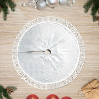Tonga Ngatu Kupesi White Sunday Fakame Tree Skirt Koe Otua Mo Tonga Ko Hoku Tofia LT7 Fringed White - Polynesian Pride