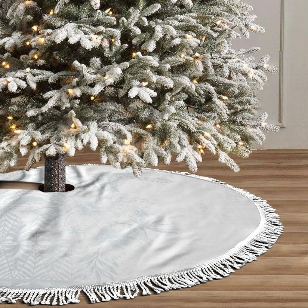 Tonga Ngatu Kupesi White Sunday Fakame Tree Skirt Koe Otua Mo Tonga Ko Hoku Tofia LT7 - Polynesian Pride