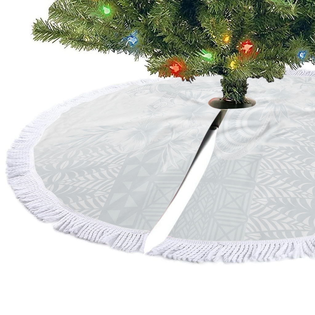 Tonga Ngatu Kupesi White Sunday Fakame Tree Skirt Koe Otua Mo Tonga Ko Hoku Tofia LT7 - Polynesian Pride