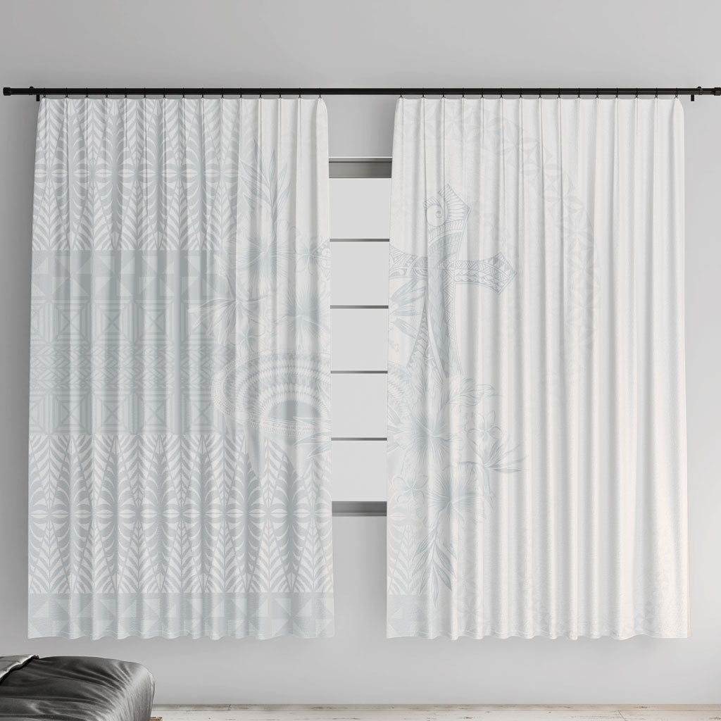 Tonga Ngatu Kupesi White Sunday Fakame Window Curtain Koe Otua Mo Tonga Ko Hoku Tofia
