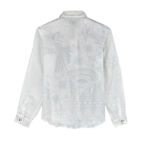 Tonga Ngatu Kupesi White Sunday Fakame Women Casual Shirt Koe Otua Mo Tonga Ko Hoku Tofia LT7 - Polynesian Pride