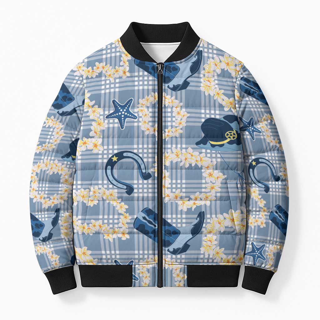 Aloha Hawaii Paniolo Jeans Palaka Bomber Puffer Jacket Coastal Rodeo - Polynesian Pride