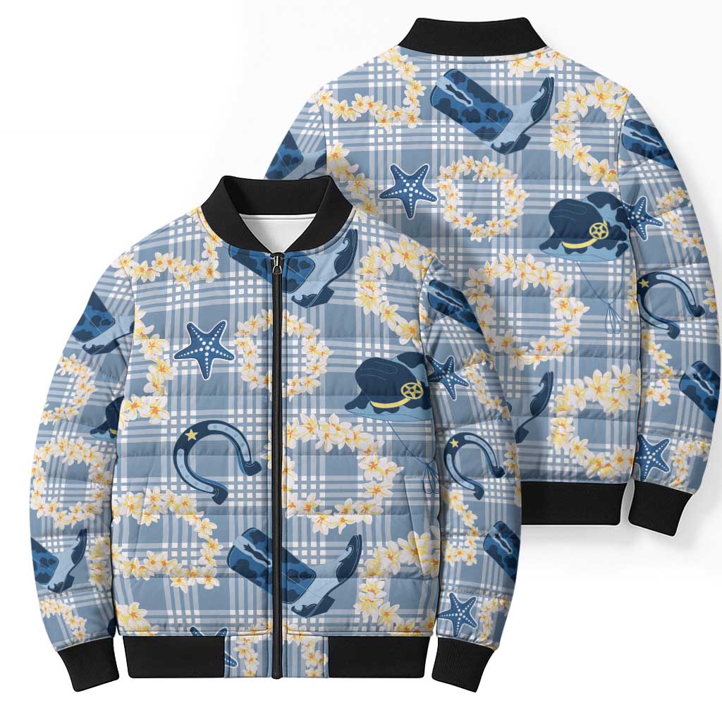 Aloha Hawaii Paniolo Jeans Palaka Bomber Puffer Jacket Coastal Rodeo - Polynesian Pride
