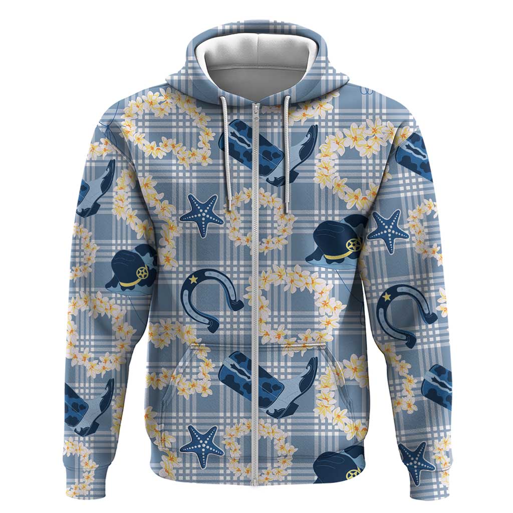 Aloha Hawaii Paniolo Jeans Palaka Hoodie Coastal Rodeo - Polynesian Pride