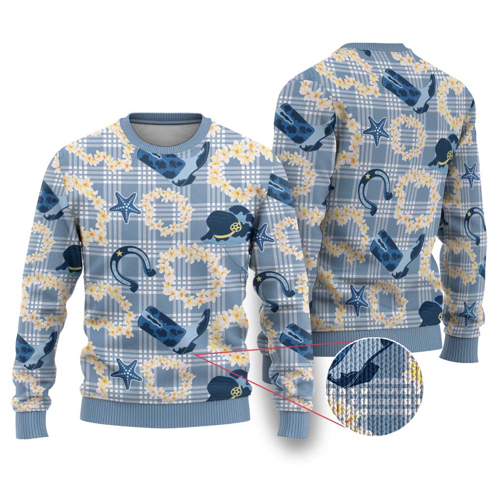 Aloha Hawaii Paniolo Jeans Palaka Ugly Christmas Sweater Coastal Rodeo - Polynesian Pride