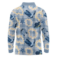 Aloha Hawaii Paniolo Jeans Palaka Long Sleeve Polo Shirt Coastal Rodeo - Polynesian Pride