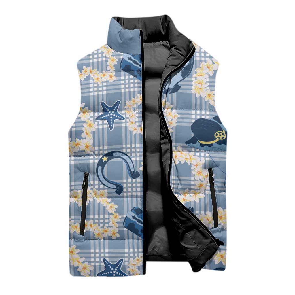 Aloha Hawaii Paniolo Jeans Palaka Sleeveless Puffer Jacket Coastal Rodeo - Polynesian Pride