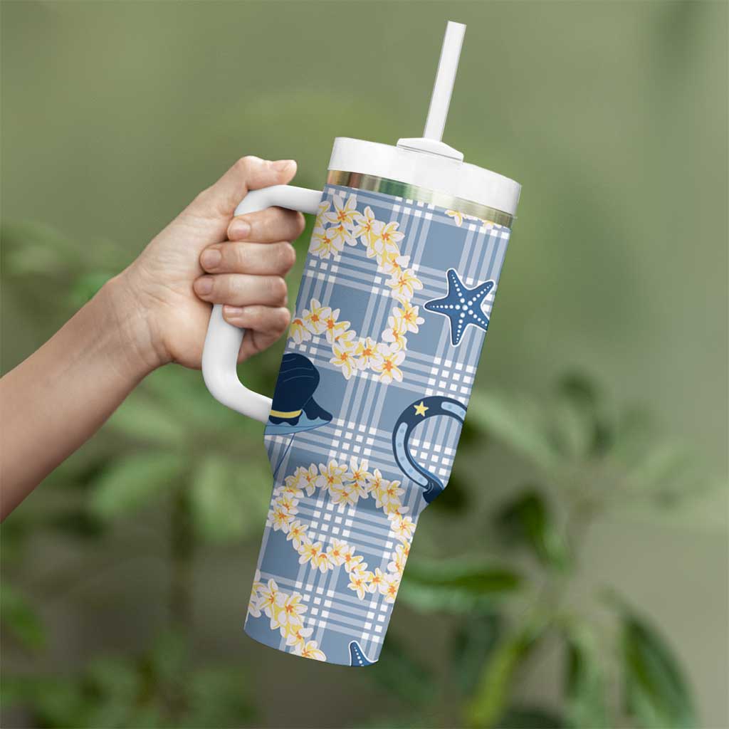Aloha Hawaii Paniolo Jeans Palaka Tumbler With Handle Coastal Rodeo - Polynesian Pride
