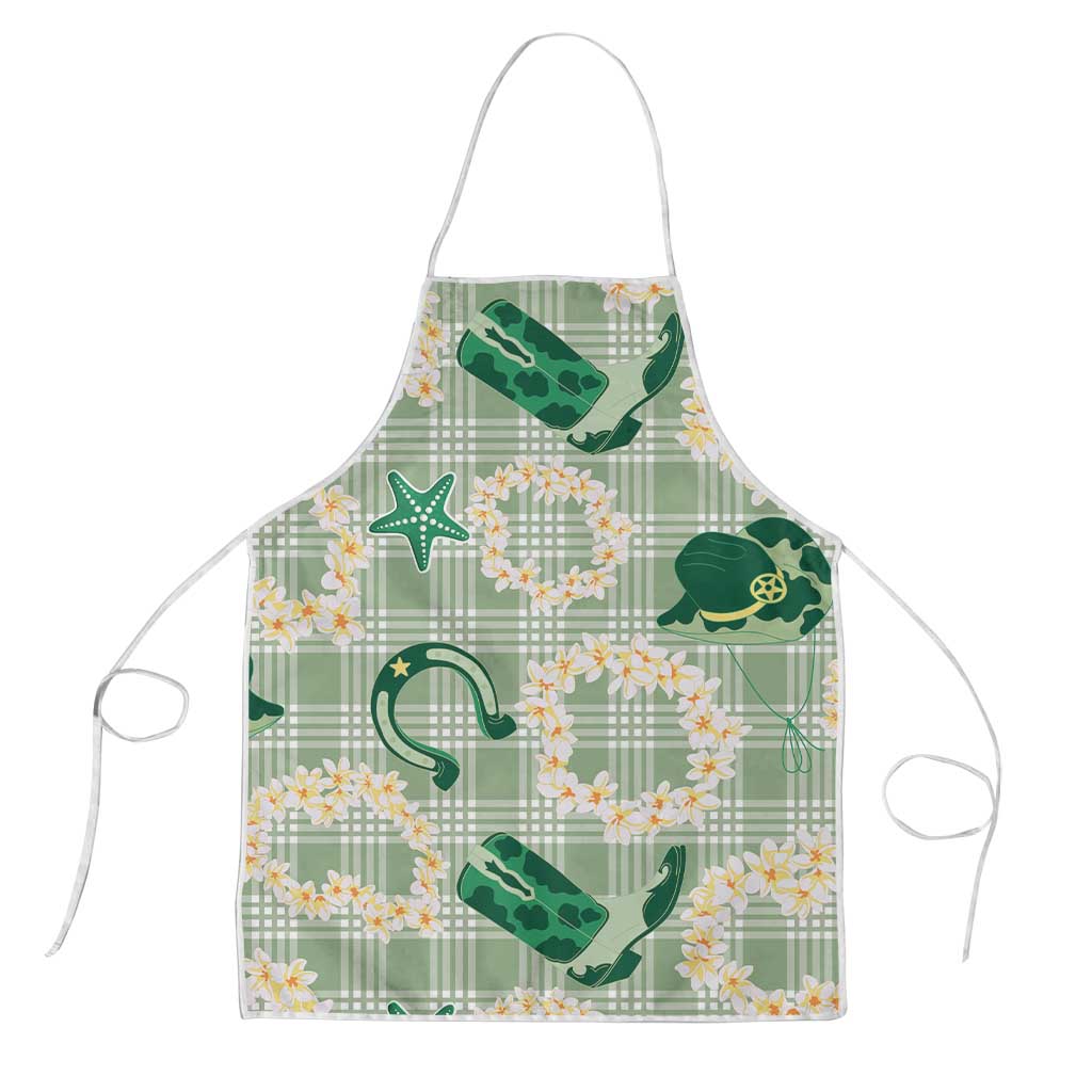 Aloha Hawaii Paniolo Mint Palaka Apron Coastal Rodeo - Polynesian Pride
