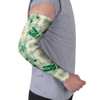 Aloha Hawaii Paniolo Mint Palaka Arm Sleeves Coastal Rodeo - Polynesian Pride