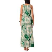 Aloha Hawaii Paniolo Mint Palaka Family Matching Tank Maxi Dress and Hawaiian Shirt Coastal Rodeo - Polynesian Pride