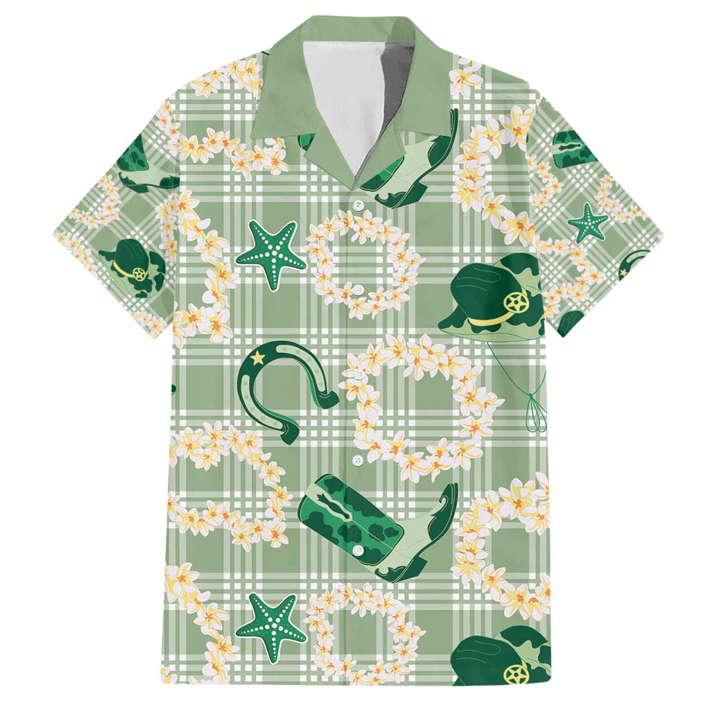 Aloha Hawaii Paniolo Mint Palaka Hawaiian Shirt Coastal Rodeo - Polynesian Pride