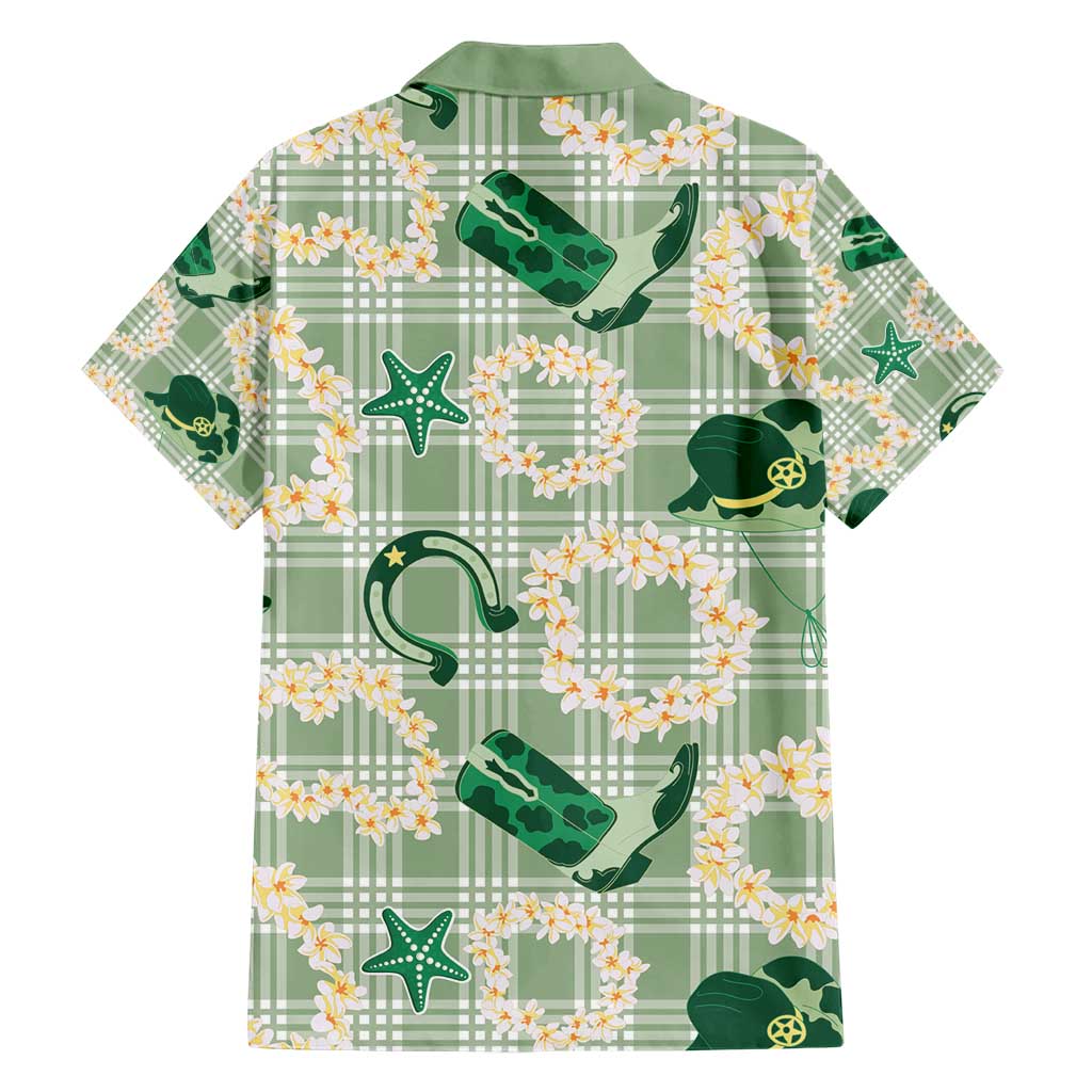 Aloha Hawaii Paniolo Mint Palaka Hawaiian Shirt Coastal Rodeo - Polynesian Pride
