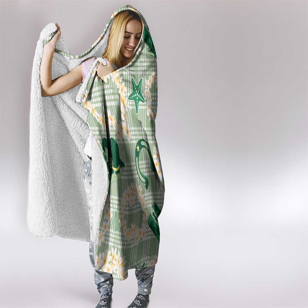 Aloha Hawaii Paniolo Mint Palaka Hooded Blanket Coastal Rodeo - Polynesian Pride