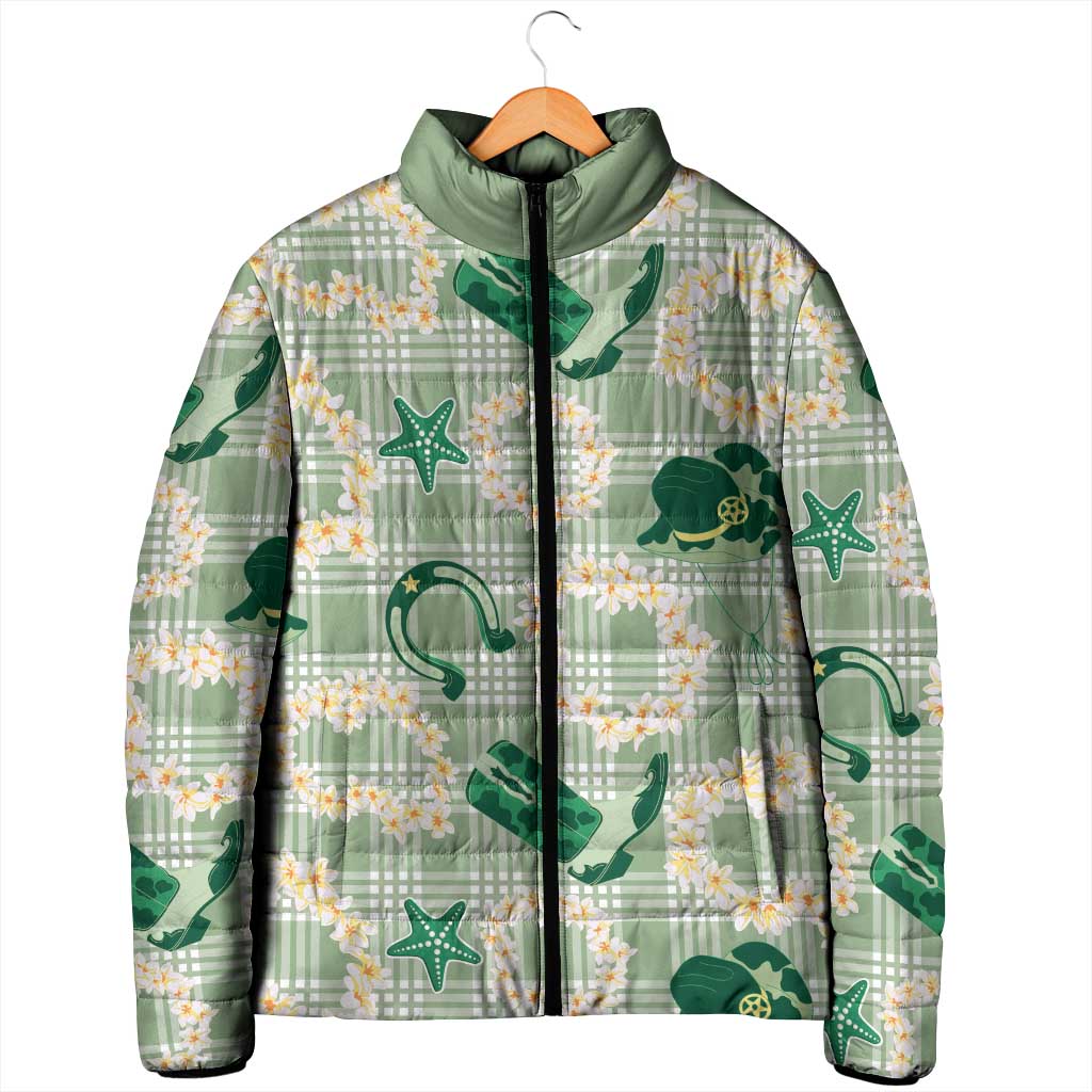 Aloha Hawaii Paniolo Mint Palaka Padded Jacket Coastal Rodeo - Polynesian Pride
