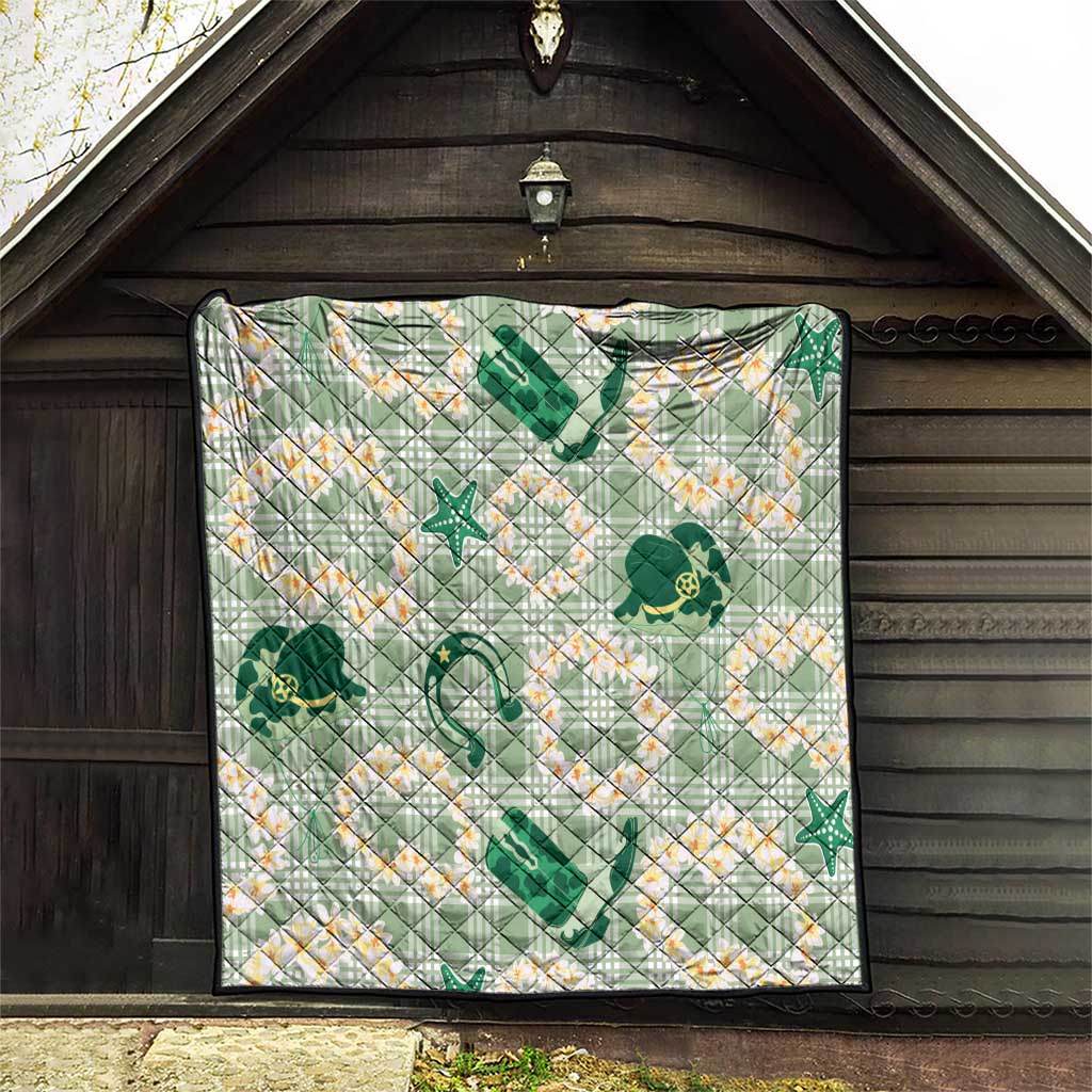 Aloha Hawaii Paniolo Mint Palaka Quilt Coastal Rodeo - Polynesian Pride