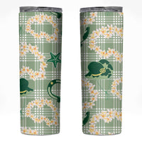 Aloha Hawaii Paniolo Mint Palaka Skinny Tumbler Coastal Rodeo - Polynesian Pride