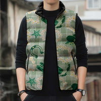 Aloha Hawaii Paniolo Mint Palaka Sleeveless Puffer Jacket Coastal Rodeo - Polynesian Pride