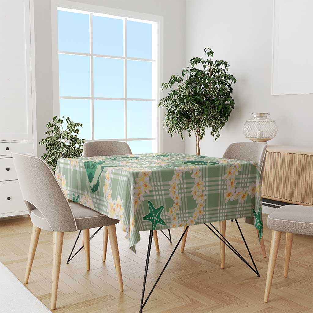 Aloha Hawaii Paniolo Mint Palaka Tablecloth Coastal Rodeo - Polynesian Pride