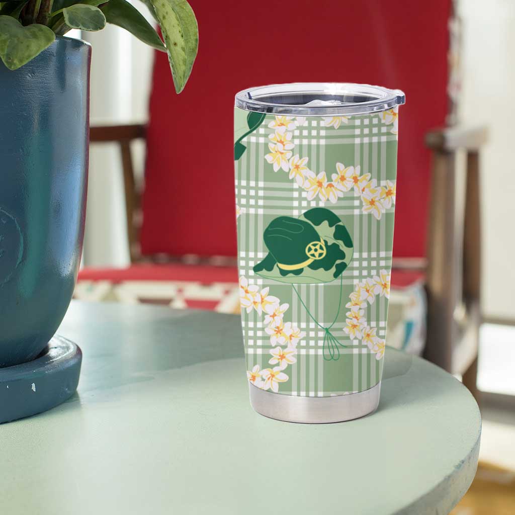 Aloha Hawaii Paniolo Mint Palaka Tumbler Cup Coastal Rodeo - Polynesian Pride