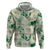 Aloha Hawaii Paniolo Mint Palaka Zip Hoodie Coastal Rodeo - Polynesian Pride