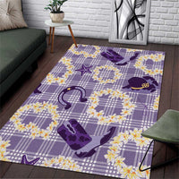 Aloha Hawaii Paniolo Lavender Palaka Area Rug Coastal Rodeo - Polynesian Pride