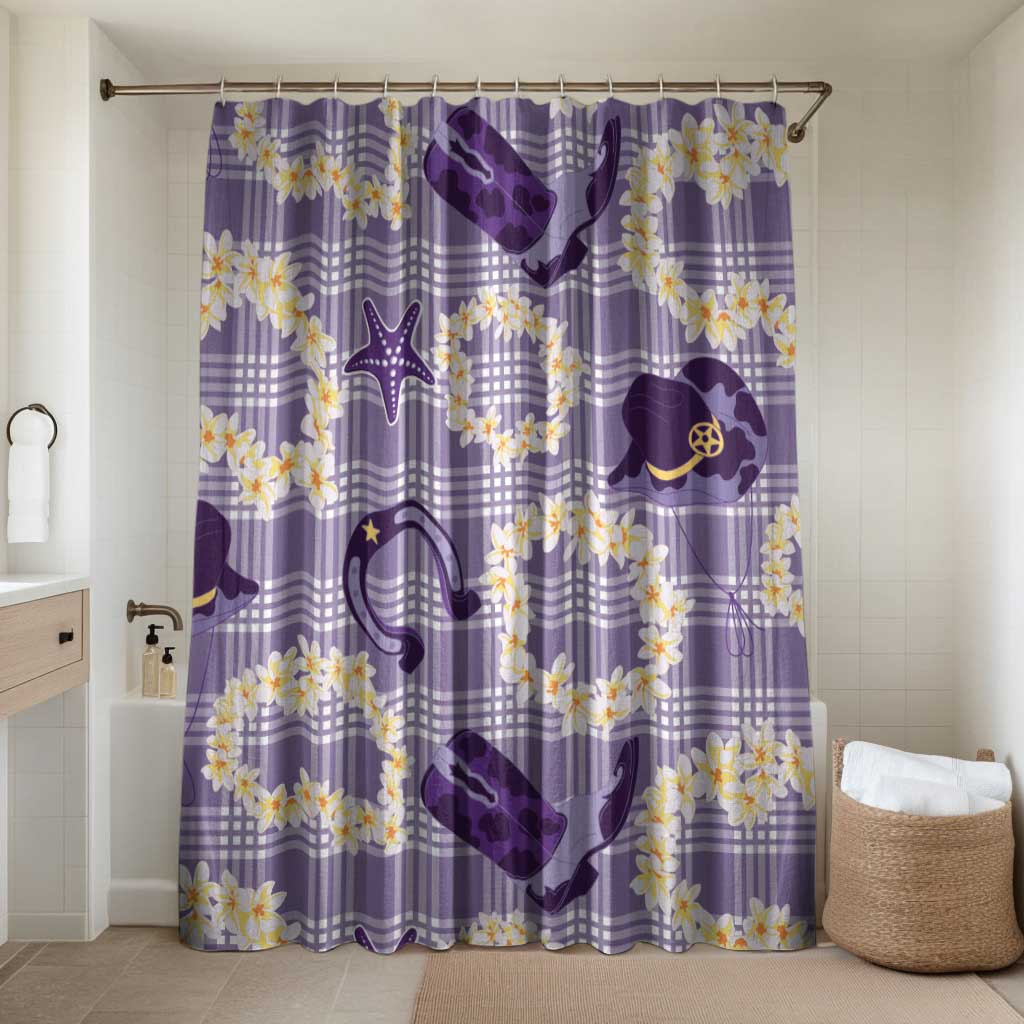 Aloha Hawaii Paniolo Lavender Palaka Bathroom Set Coastal Rodeo - Polynesian Pride