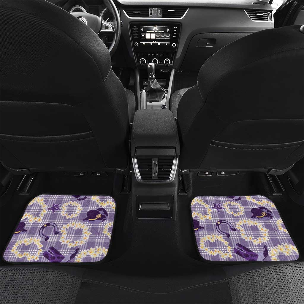 Aloha Hawaii Paniolo Lavender Palaka Car Mats Coastal Rodeo - Polynesian Pride