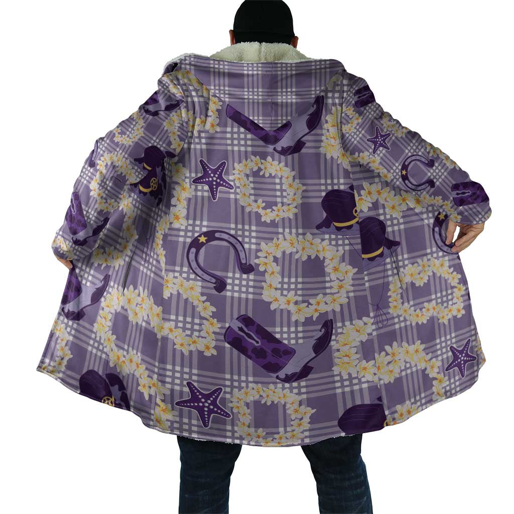 Aloha Hawaii Paniolo Lavender Palaka Cloak Coastal Rodeo - Polynesian Pride