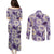 Aloha Hawaii Paniolo Lavender Palaka Couples Matching Puletasi and Long Sleeve Button Shirt Coastal Rodeo - Polynesian Pride