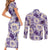 Aloha Hawaii Paniolo Lavender Palaka Couples Matching Short Sleeve Bodycon Dress and Long Sleeve Button Shirt Coastal Rodeo - Polynesian Pride