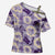 Aloha Hawaii Paniolo Lavender Palaka Cross Shoulder Shirt Coastal Rodeo - Polynesian Pride