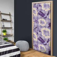 Aloha Hawaii Paniolo Lavender Palaka Door Cover Coastal Rodeo LT7 - Polynesian Pride