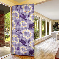Aloha Hawaii Paniolo Lavender Palaka Door Cover Coastal Rodeo LT7 - Polynesian Pride