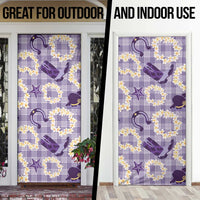 Aloha Hawaii Paniolo Lavender Palaka Door Cover Coastal Rodeo LT7 - Polynesian Pride
