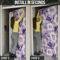 Aloha Hawaii Paniolo Lavender Palaka Door Cover Coastal Rodeo LT7 - Polynesian Pride