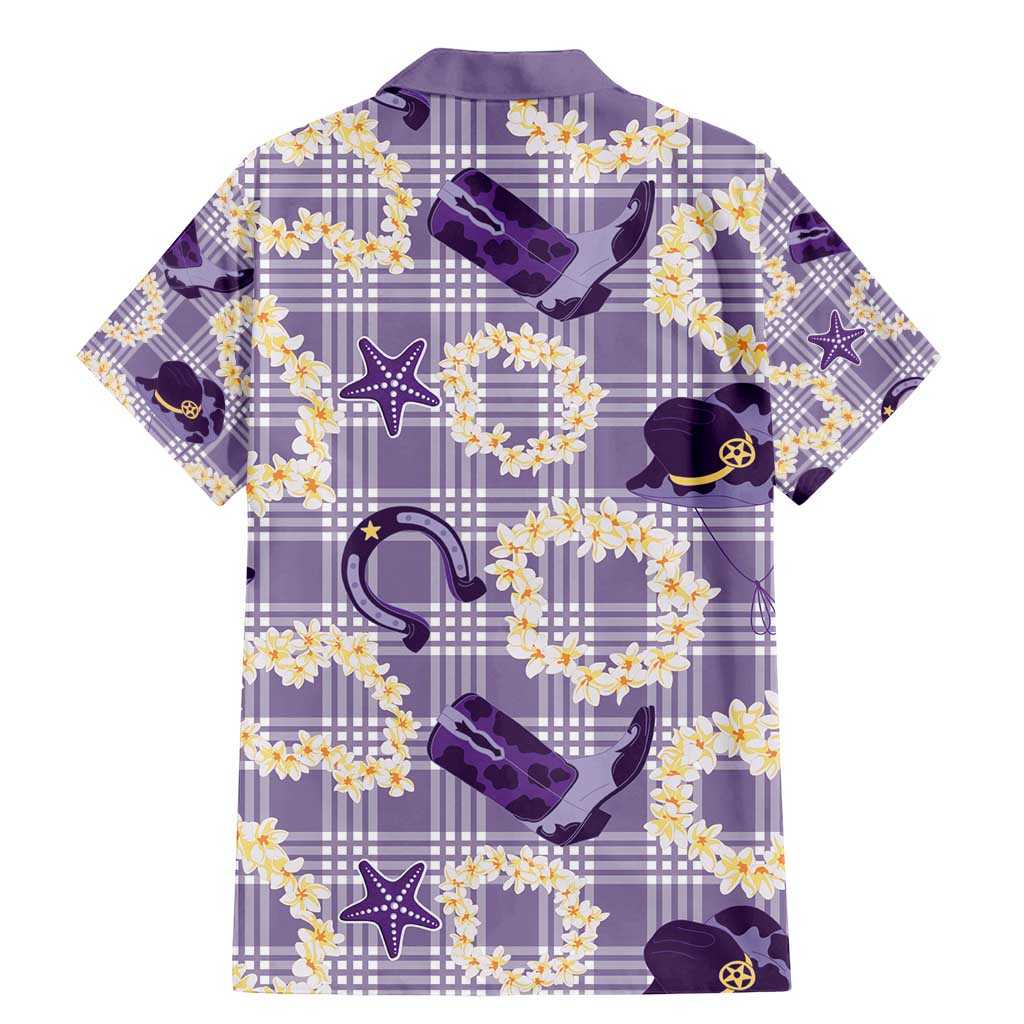 Aloha Hawaii Paniolo Lavender Palaka Family Matching Mermaid Dress and Hawaiian Shirt Coastal Rodeo - Polynesian Pride