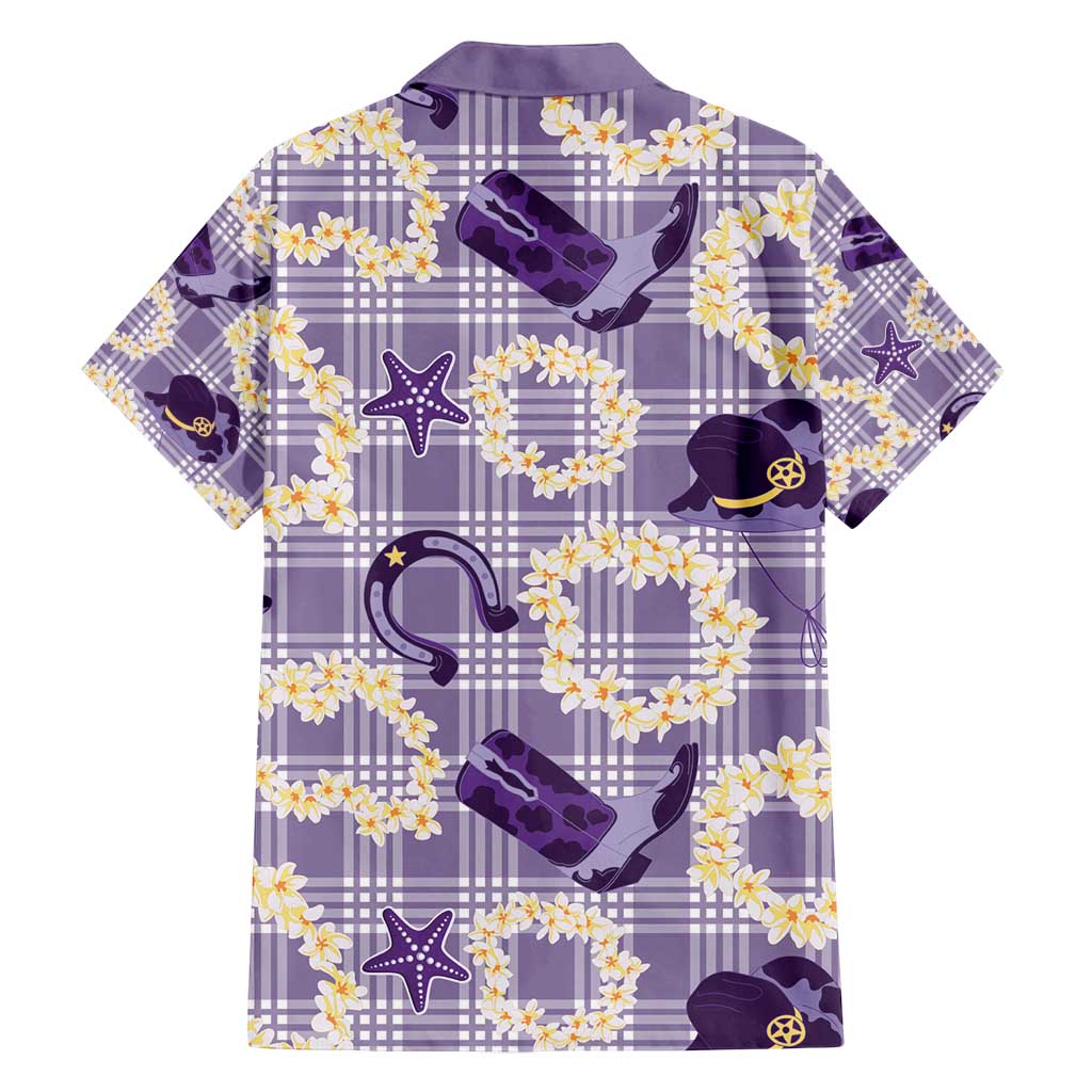 Aloha Hawaii Paniolo Lavender Palaka Family Matching Summer Maxi Dress and Hawaiian Shirt Coastal Rodeo - Polynesian Pride