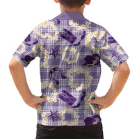 Aloha Hawaii Paniolo Lavender Palaka Kid Hawaiian Shirt Coastal Rodeo LT7 - Polynesian Pride