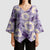 Aloha Hawaii Paniolo Lavender Palaka Kimono Sleeve Blouse Coastal Rodeo - Polynesian Pride