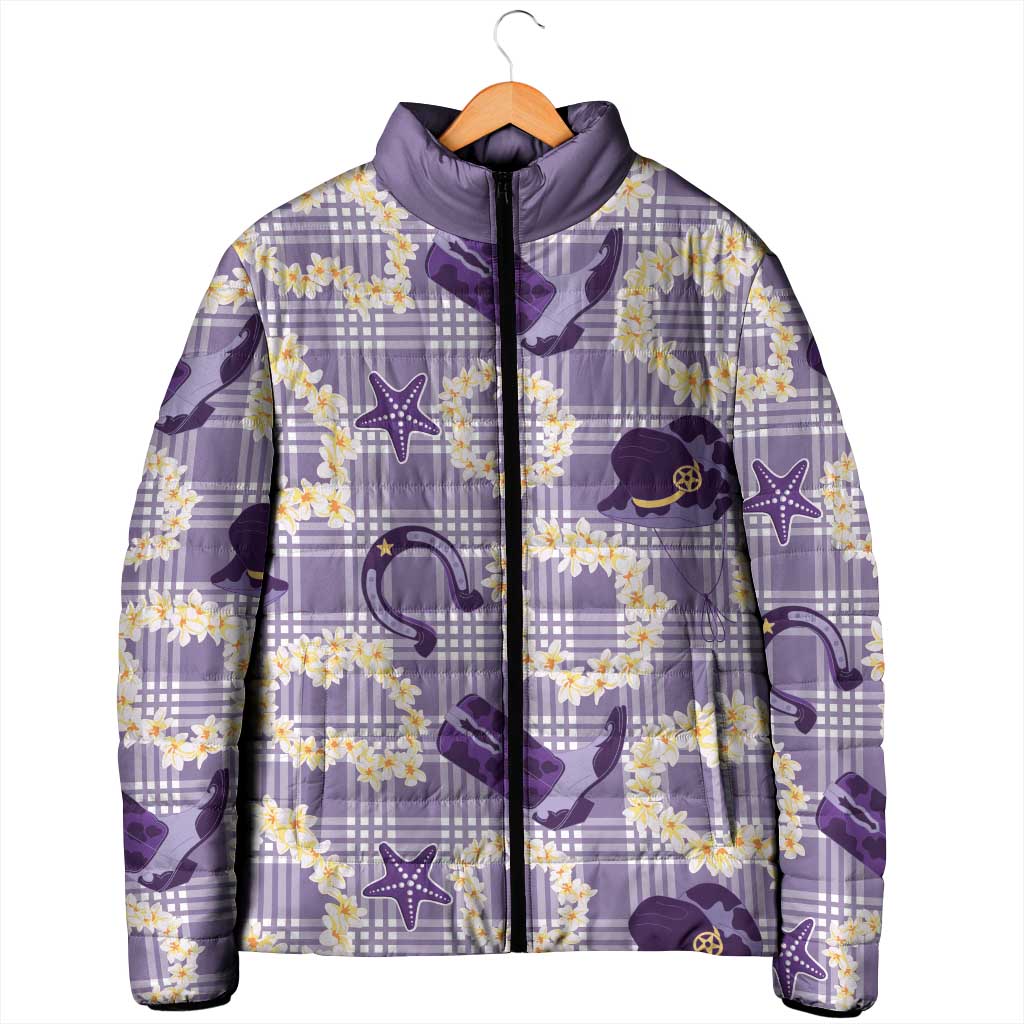 Aloha Hawaii Paniolo Lavender Palaka Padded Jacket Coastal Rodeo - Polynesian Pride