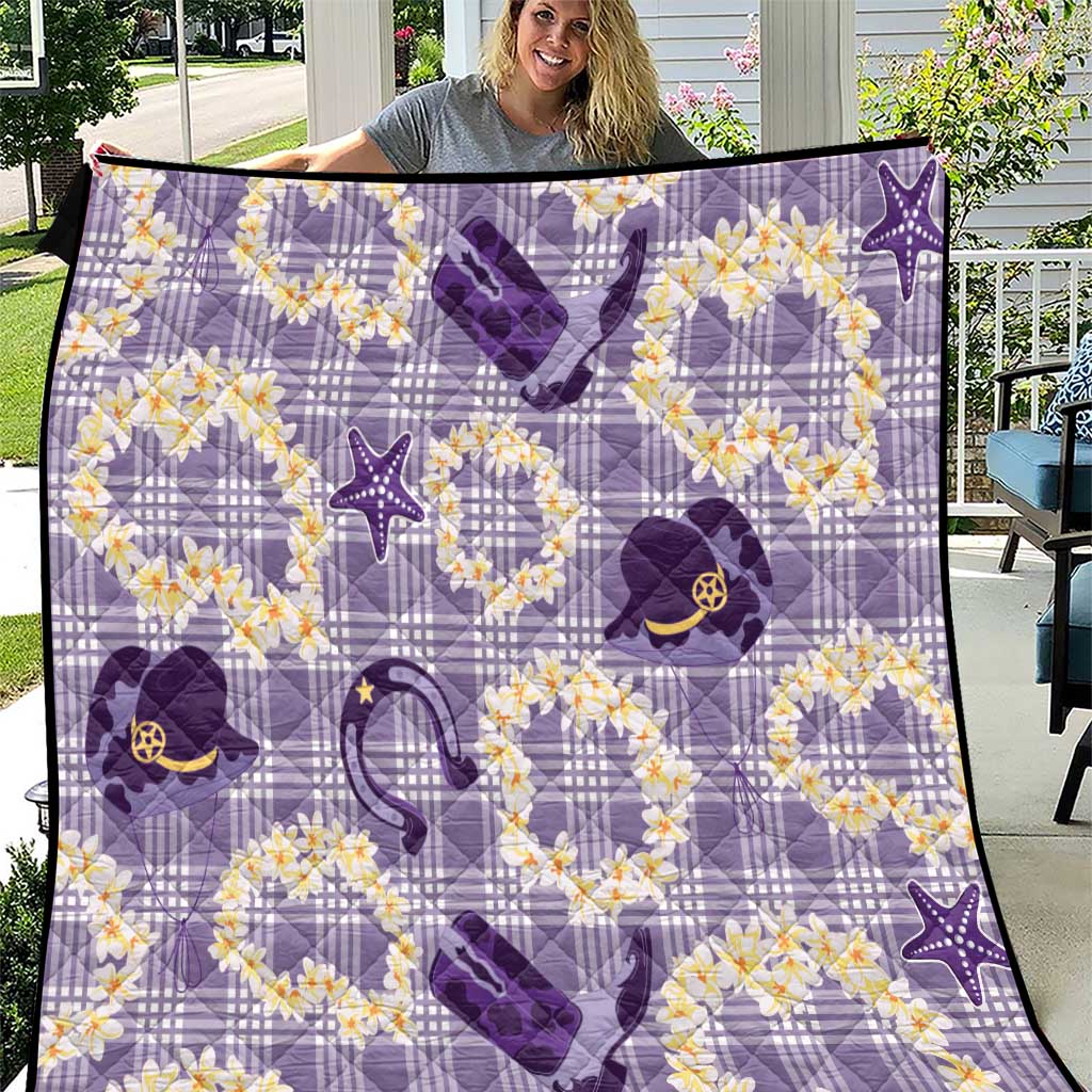 Aloha Hawaii Paniolo Lavender Palaka Quilt Coastal Rodeo - Polynesian Pride