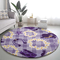Aloha Hawaii Paniolo Lavender Palaka Round Carpet Coastal Rodeo - Polynesian Pride