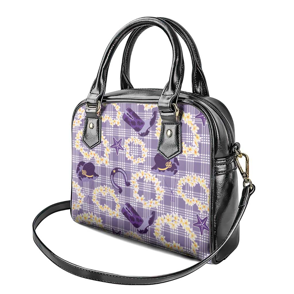 Aloha Hawaii Paniolo Lavender Palaka Shoulder Handbag Coastal Rodeo - Polynesian Pride