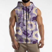 Aloha Hawaii Paniolo Lavender Palaka Sleeveless Zip Hoodie Coastal Rodeo LT7