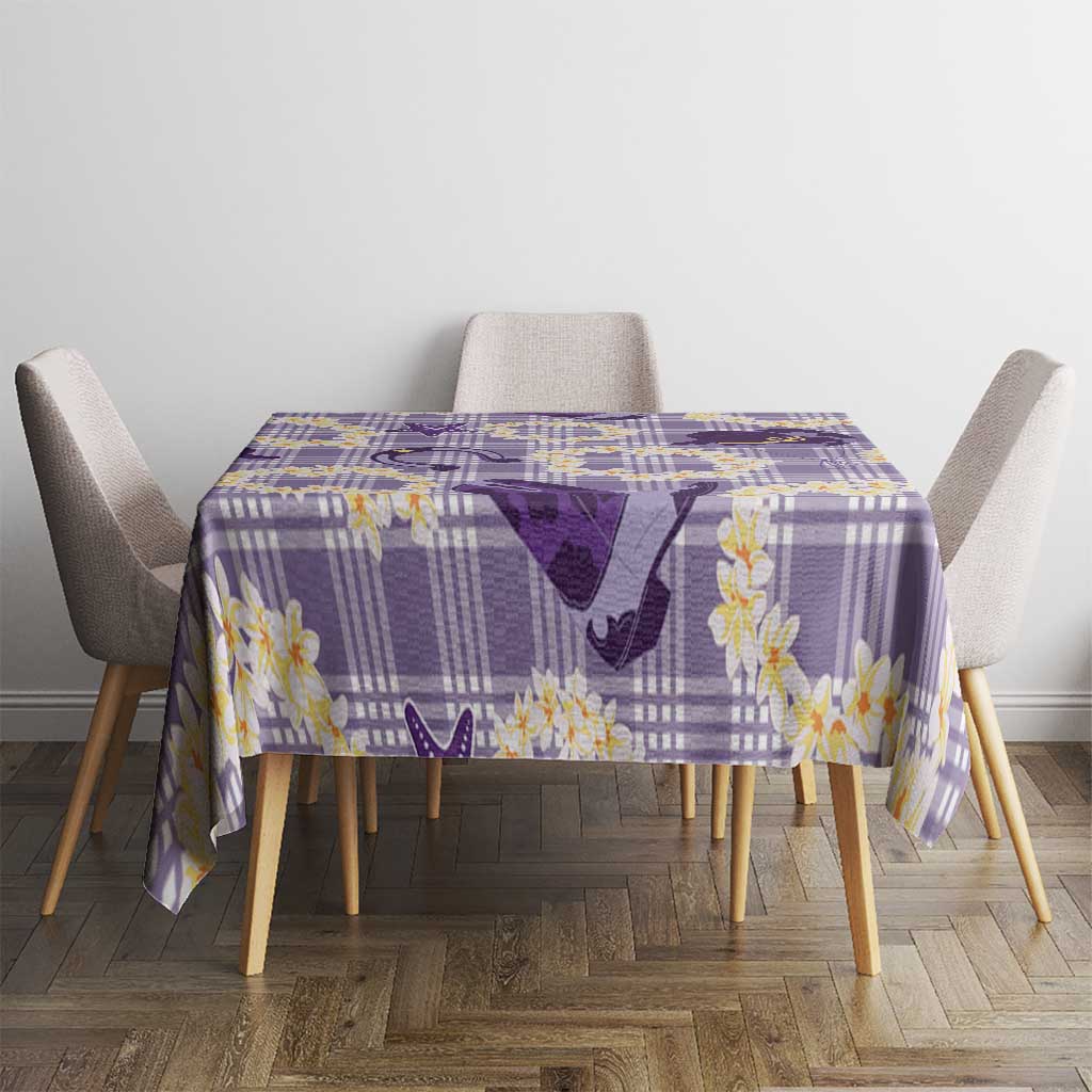 Aloha Hawaii Paniolo Lavender Palaka Tablecloth Coastal Rodeo - Polynesian Pride